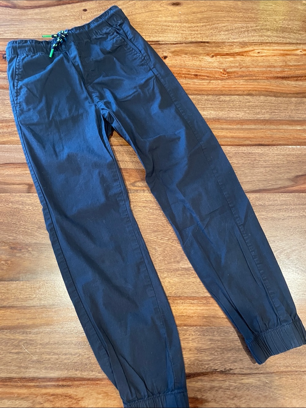 Kids Navy Elastic Cuff Jogger Sweatpants with Drawstring